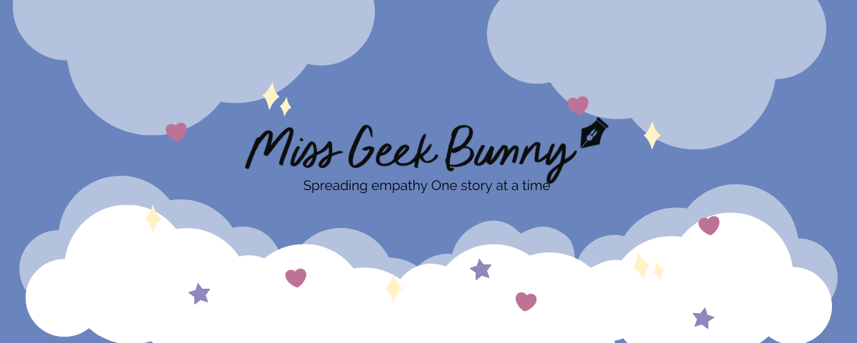 A screenshot of the the Miss Geek Bunny homepage